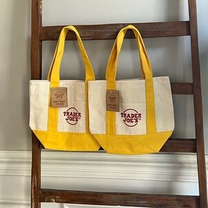 Trader Joe’s Yellow Mini Tote Bags. Set of 2. NWT